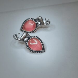 Vintage Style Deer Pink Monalisa Stone Drop Women's Earrings - Image 1