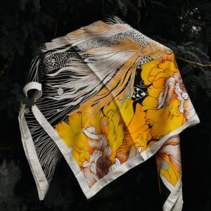 Satin Silk Golden Fish Scarf - Image 7