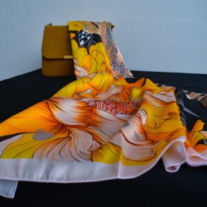 Satin Silk Golden Fish Scarf - Image 8