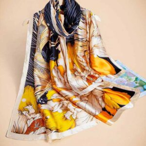 Satin Silk Golden Fish Scarf - Image 3