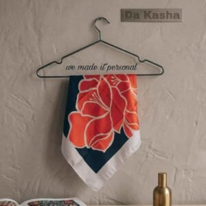 Crimson Bloom Satin Scarf - Image 4