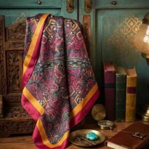 Royal Mosaic Satin Heritage Design Scarf - Image 4