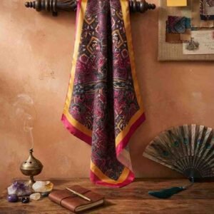 Royal Mosaic Satin Heritage Design Scarf - Image 5