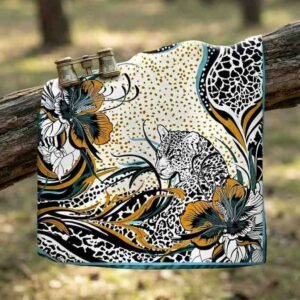 Wild Bloom Satin Leopard Scarf - Image 4