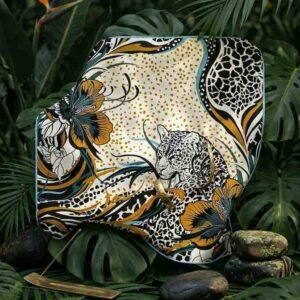 Wild Bloom Satin Leopard Scarf - Image 3