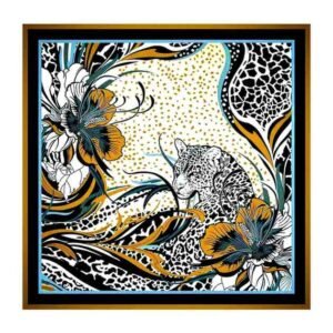 Wild Bloom Satin Leopard Scarf - Image 5