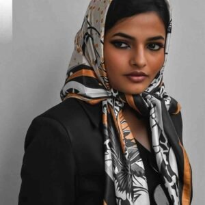 Wild Bloom Satin Leopard Scarf - Image 1