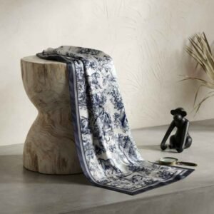 Jungle Reverie Handcrafted Luxury in Monochrome  Satin Scarf - Image 6