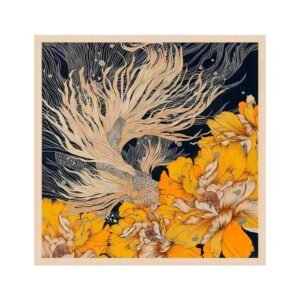 Golden Flow Handcrafted Elegance Satin Scarf - Image 3