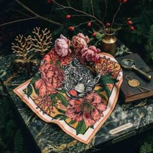 Wild Bloom Majesty Handcrafted Elegance Satin Scarf - Image 2
