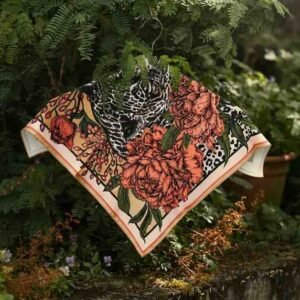Wild Bloom Majesty Handcrafted Elegance Satin Scarf - Image 6