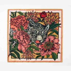 Wild Bloom Majesty Handcrafted Elegance Satin Scarf - Image 4