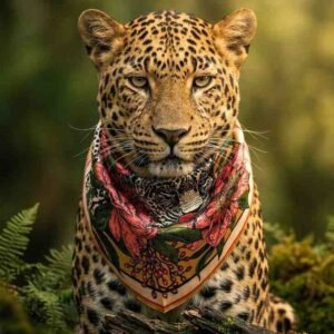Wild Bloom Majesty Handcrafted Elegance Satin Scarf - Image 5
