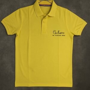 Classic Yellow Cotton Polo T-Shirt - Image 2