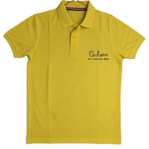 Classic Yellow Cotton Polo T-Shirt - Image 4