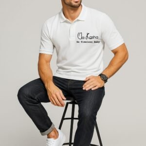 Classic white Cotton Polo T-Shirt - Image 3
