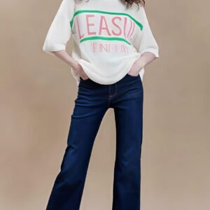 White Fine Knit T-Shirt - Image 1