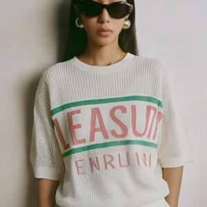 White Fine Knit T-Shirt - Image 3
