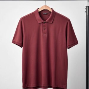 Solid Polo Maroon T-Shirt - Image 5