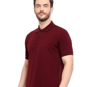 Solid Polo Maroon T-Shirt - Image 3