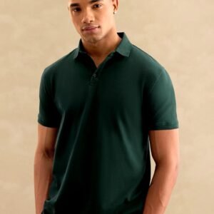 Forest Green Ease Polo T-Shirt - Image 4