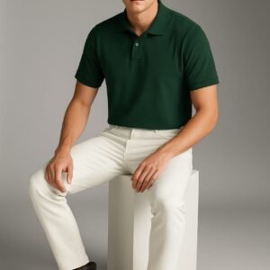 Forest Green Ease Polo T-Shirt - Image 1