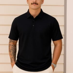 Noir Black Polo T-Shirt - Image 1