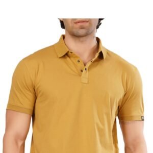 Premium Earthy Mustard Polo T-Shirt - Image 3