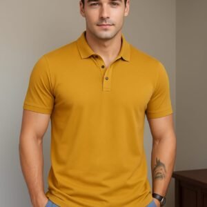 Premium Earthy Mustard Polo T-Shirt - Image 1