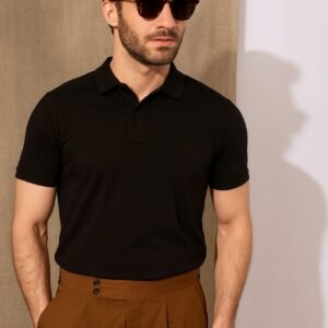 Premium Slate Black Polo T-Shirt - Image 1