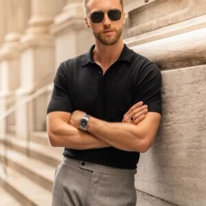 Premium Slate Black Polo T-Shirt - Image 2