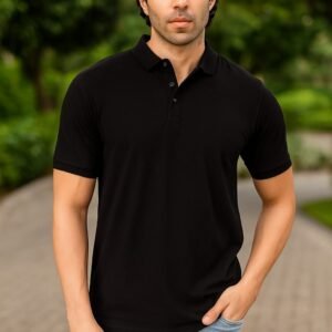 Premium Peaceful Shadow (Black) Polo T-Shirt - Image 1