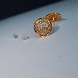 Dazzling Spiral Gold Concentric Earrings - Image 3