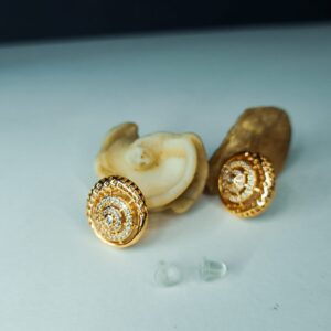 Dazzling Spiral Gold Concentric Earrings - Image 4