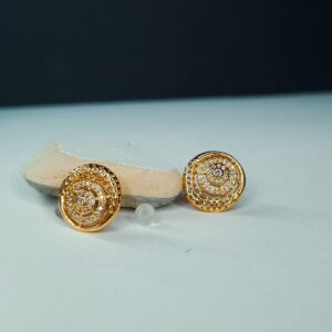 Dazzling Spiral Gold Concentric Earrings - Image 6