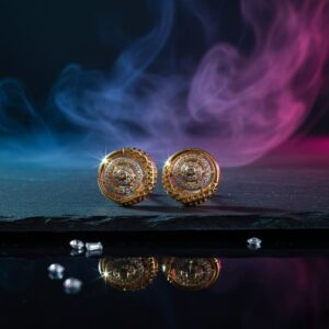 Dazzling Spiral Gold Concentric Earrings - Image 1