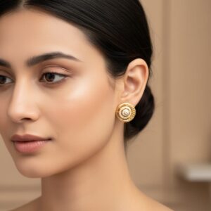 Dazzling Spiral Gold Concentric Earrings - Image 2