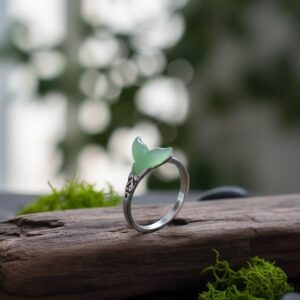 Whale Tail Serenity Ring Green Enamel Women's Ring (Exclusive) - Image 7