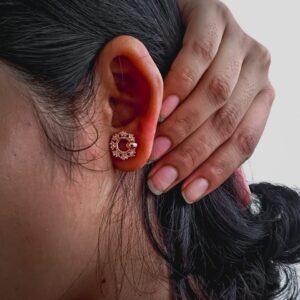 Luxe Halo Stud Women's Earrings - Image 4