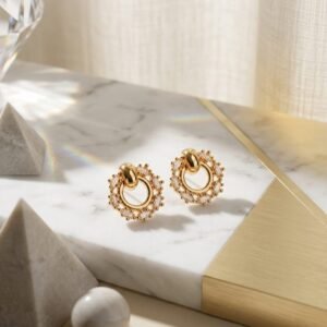 Luxe Halo Stud Women's Earrings - Image 5