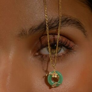 Jade Bloom Gold Pendant Necklace (Exclusive Product) - Image 8