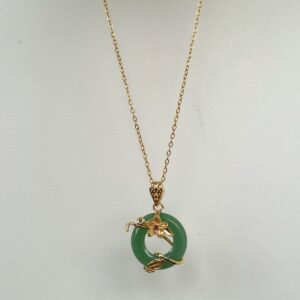 Jade Bloom Gold Pendant Necklace (Exclusive Product) - Image 6