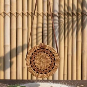 EXCLUSIVE COLLECTION- Natural fiber rattan shoulder bag - Image 1