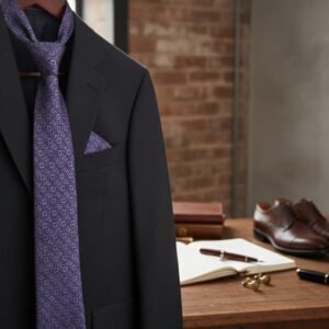 Da Kasha Vintage Lavender Classic Necktie - Image 3