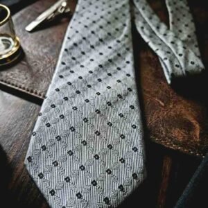 Da Kasha “Classic Silver Dotted” Necktie - Image 6