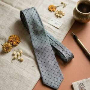 Da Kasha “Classic Silver Dotted” Necktie - Image 3