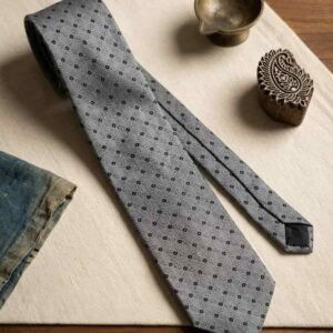Da Kasha “Classic Silver Dotted” Necktie - Image 4