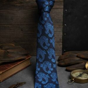 Da Kasha Paisley Blue Classic Necktie - Image 3
