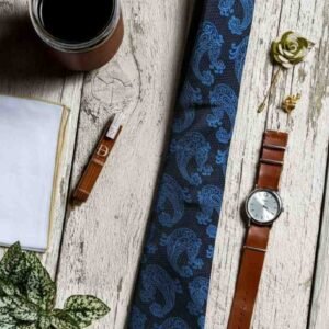 Da Kasha Paisley Blue Classic Necktie - Image 4