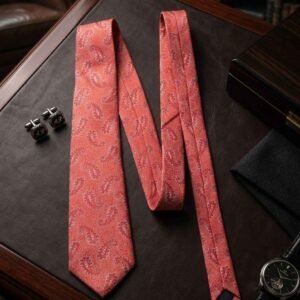 Da Kasha Crimson Classic Paisley Necktie - Image 5